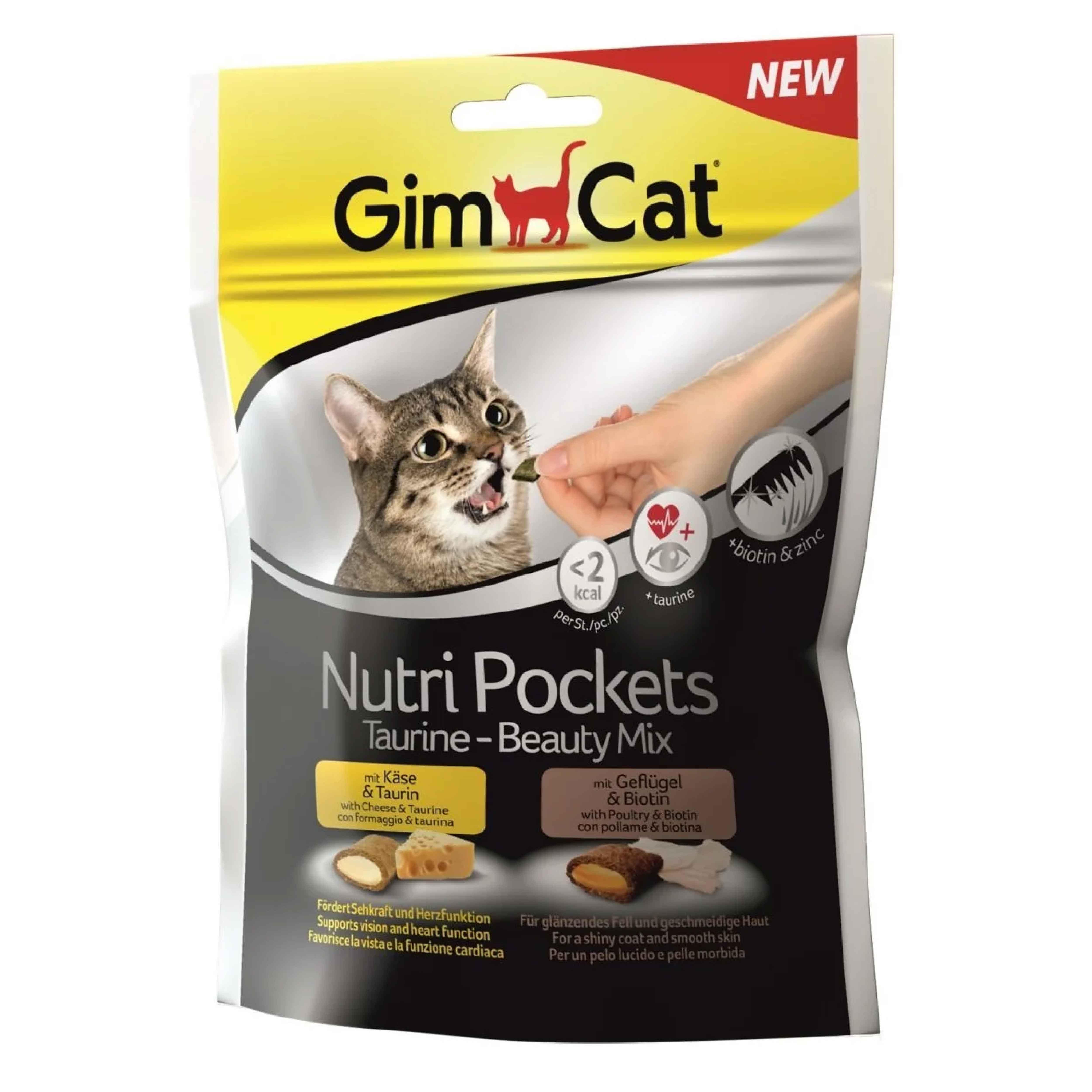 GimCat Nutripockets Kedi Ödülü Taurin&Beauty 150Gr