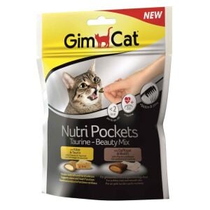 GimCat Nutripockets Kedi Ödülü Taurin&Beauty 150Gr