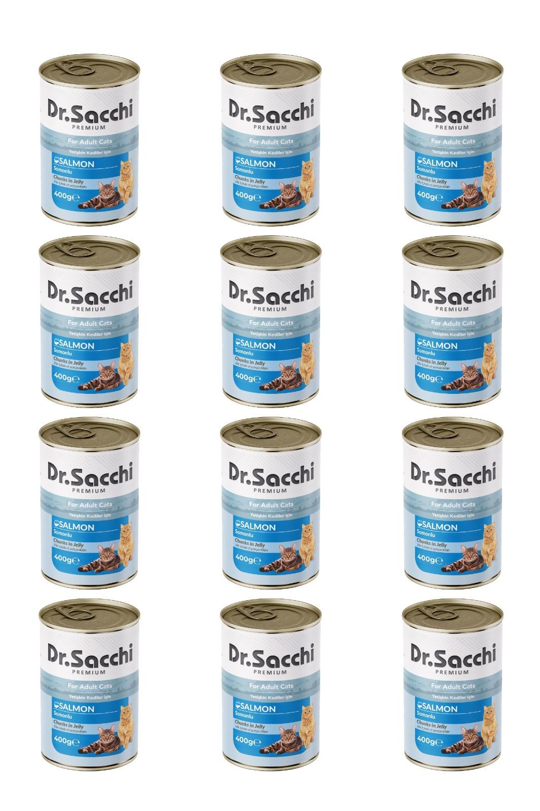 Dr.Sacchi yetişkin kedi-somonlu 400gr x 12 adet