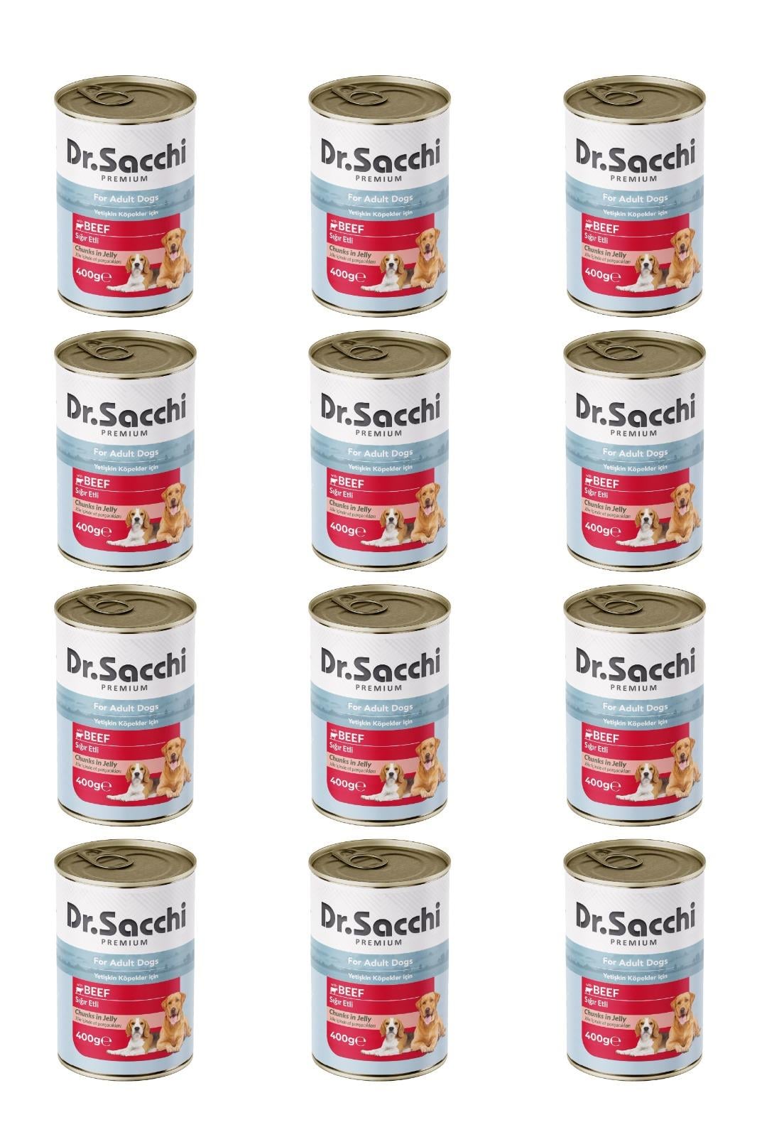 Dr.Sacchi yetişkin köpek-sığır etli 400gr x 12 adet