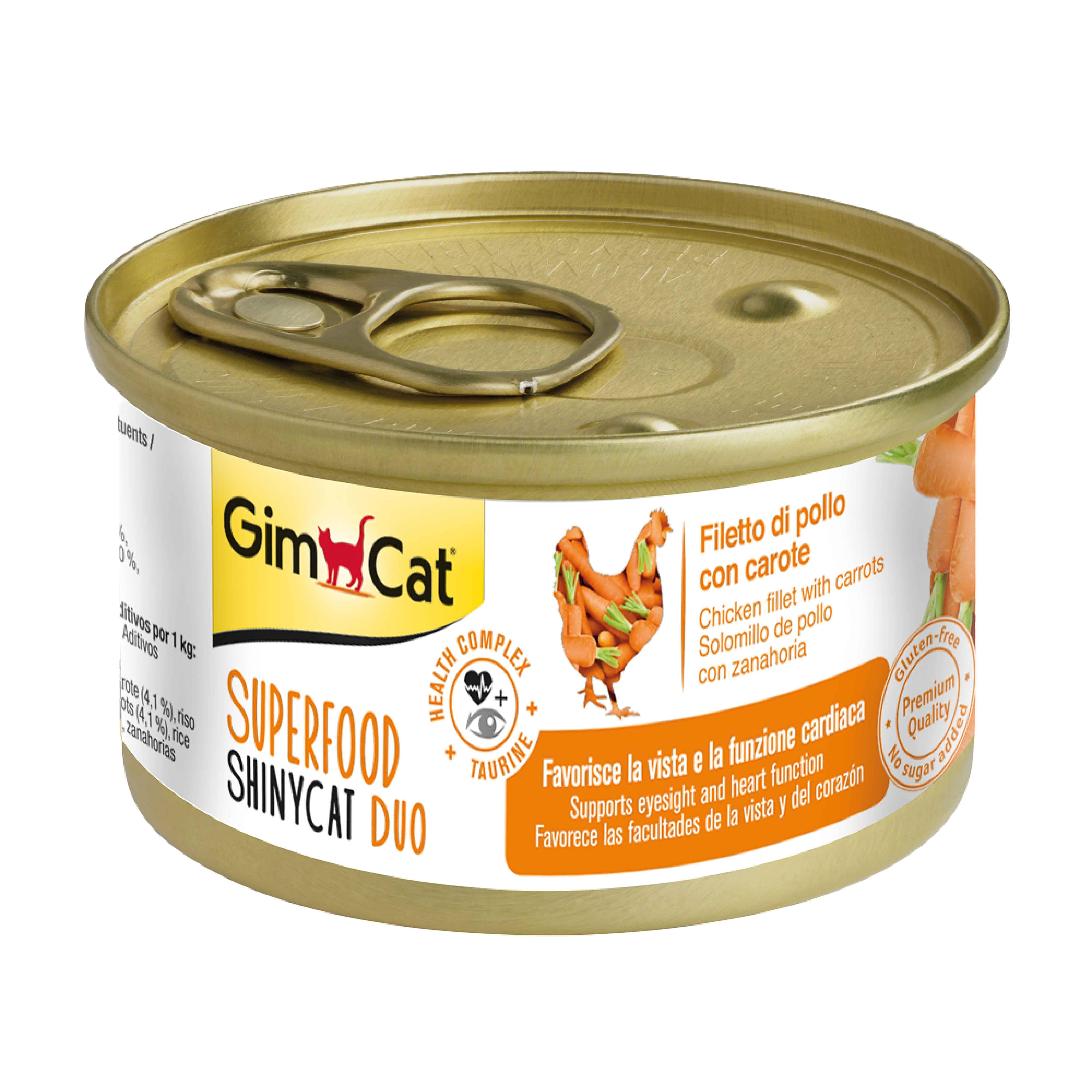 GimCat Shinycat SF Fileto Tavuklu Havuçlu Konserve Kedi Maması 70 Gr