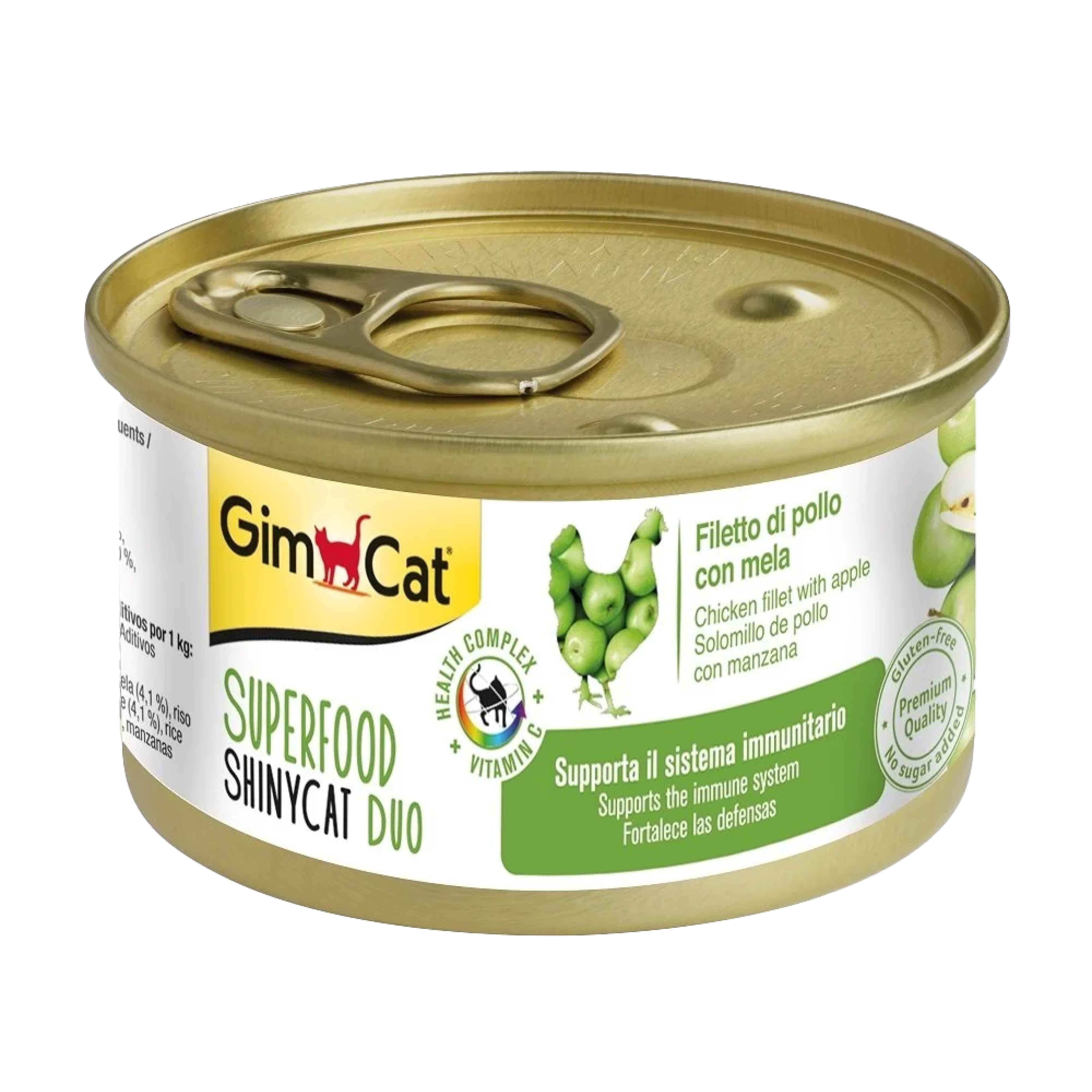 GimCat Shinycat SF Fileto Tavuklu Elmalı Konserve Kedi Maması 70 Gr
