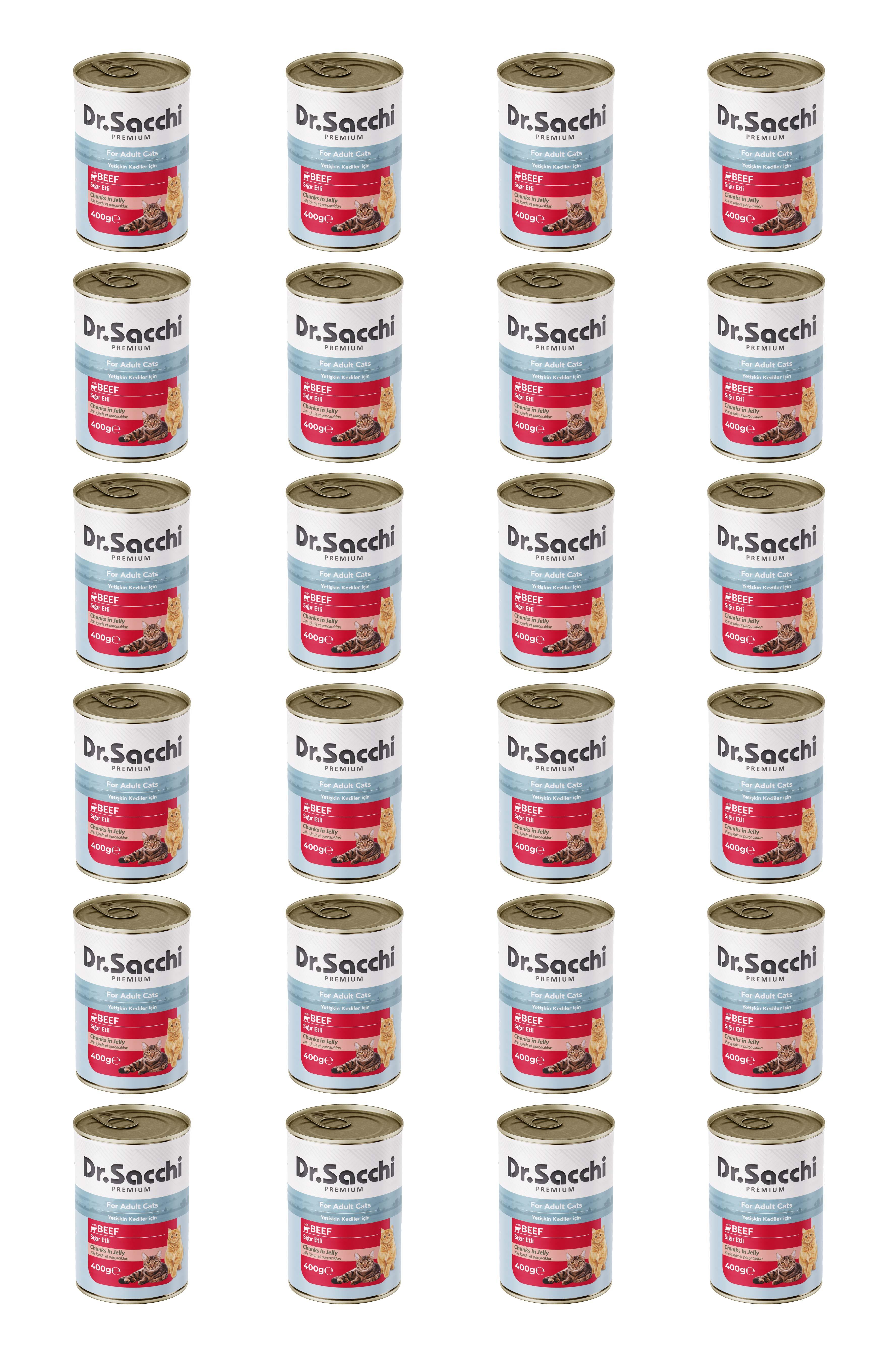 Dr.Sacchi Konserve Kedi Sığır Etli 400gr x 24 adet