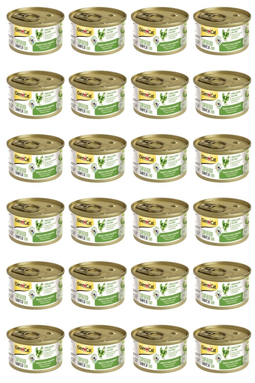 GimCat Shinycat SF Fileto Tavuklu Elmalı Konserve Kedi Maması 70 Gr x 24 Adet
