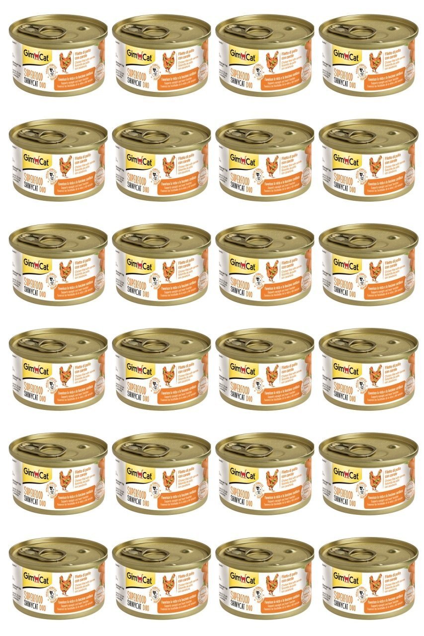 GimCat Shinycat SF Fileto Tavuklu Havuçlu Konserve Kedi Maması 70 Grx 24 Adet
