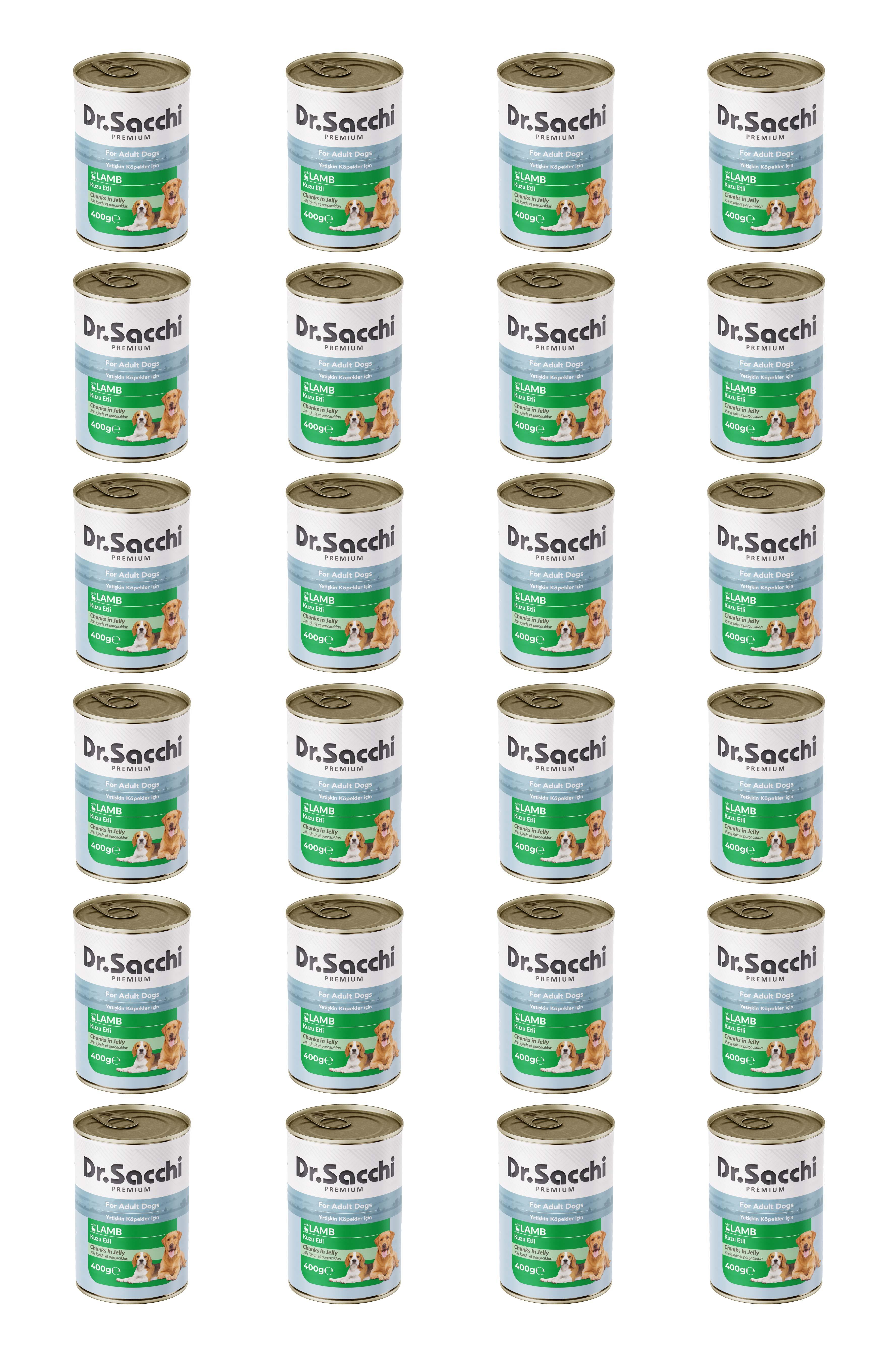 Dr.Sacchi yetişkin köpek-kuzu etli 400gr x 24 adet