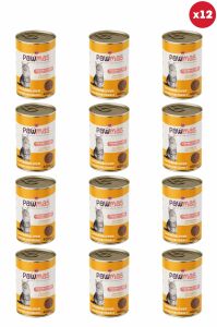 Pawmas Tavuklu Ciğerli Yetişkin Kedi Konservesi 400 gr X 12 Adet