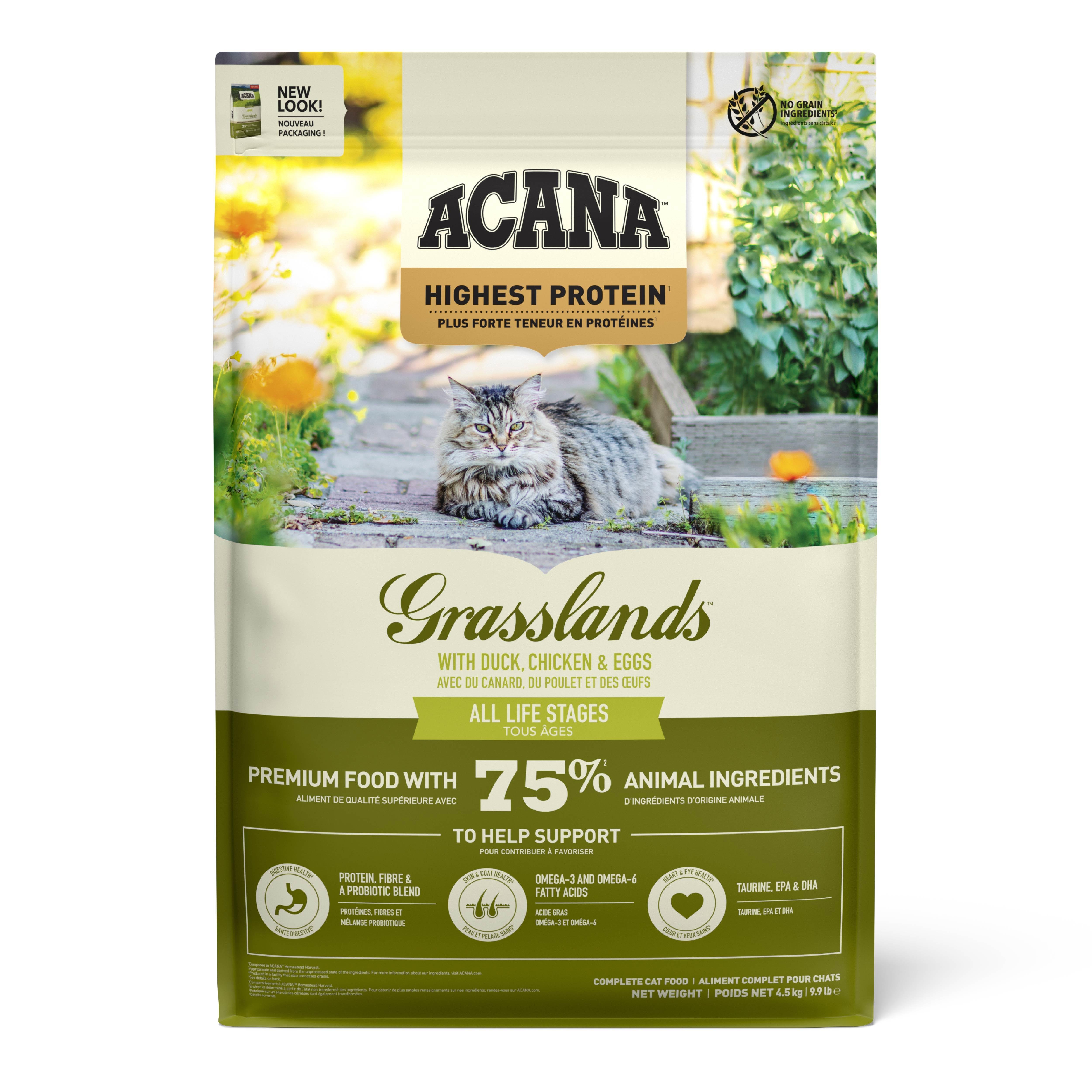 Acana Grasslands Kedi Maması 4,5Kg - Tüm ırk ve yaşam evreleri için