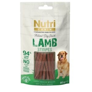 Nutri Canin Lamb Stripes Tahılsız Kuzu Etli Köpek Çubuk Ödül Maması 80 gr