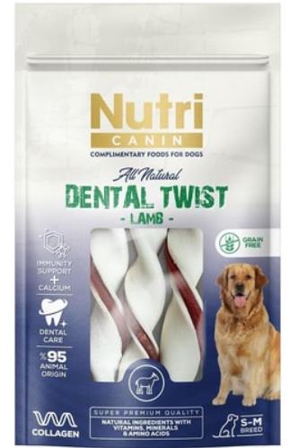 Nutri Canin Dental Twist Kuzulu Köpek Ödülü S/M 80 Gr