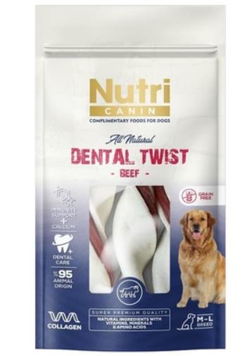 Nutri Canin Dental Twist Sığır Etli Köpek Ödülü M/L 120 Gr