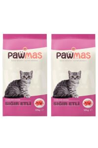 Pawmas Sığır Etli Yavru Kedi Maması 10 Kg x 2 Adet
