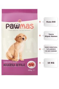 Pawmas Kuzu Etli Yavru Köpek Maması 10 Kg x 2 Adet