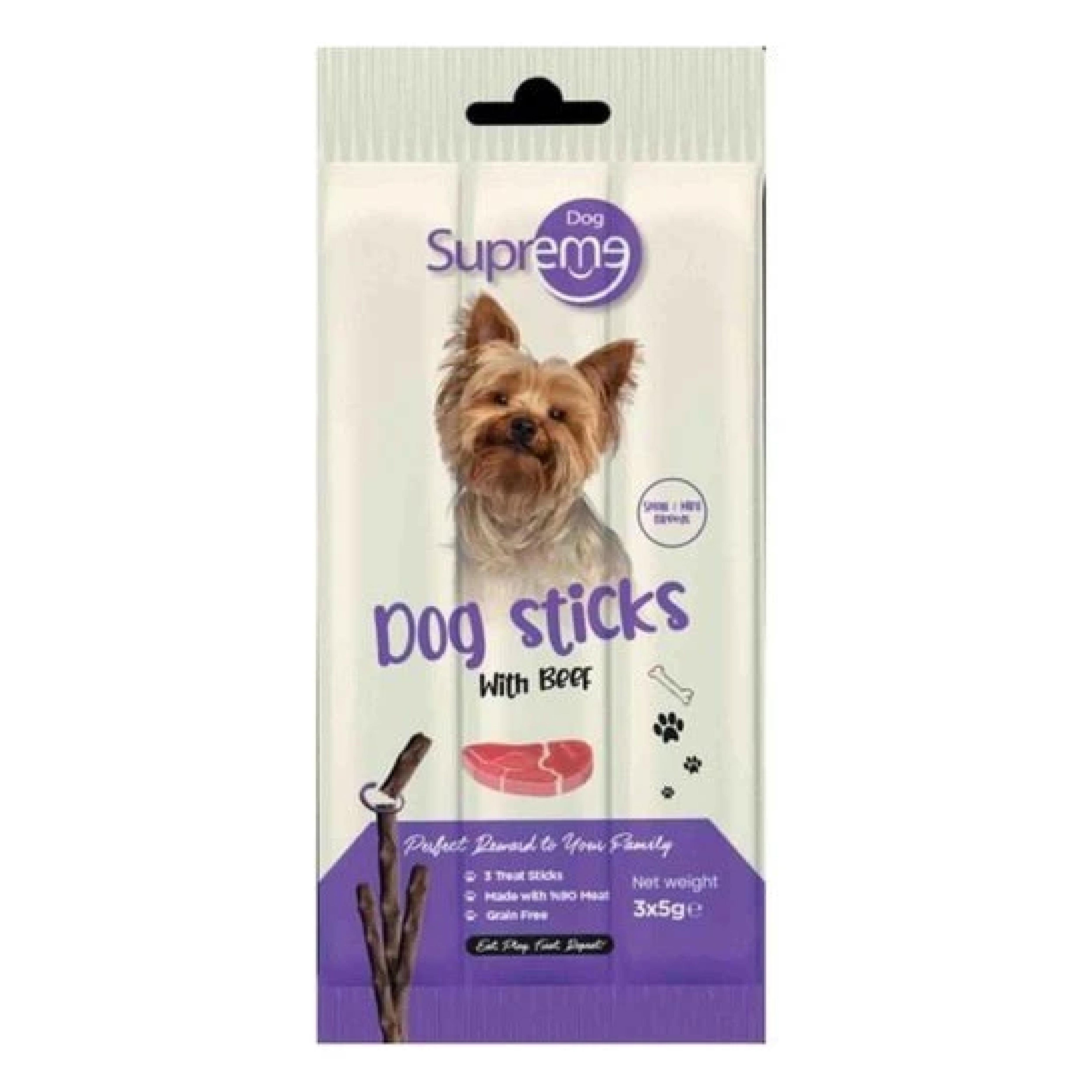 Supreme Dog Sticks Sığır Etli Küçük Irk Köpek Ödül Çubuğu 5gr (3'lü)