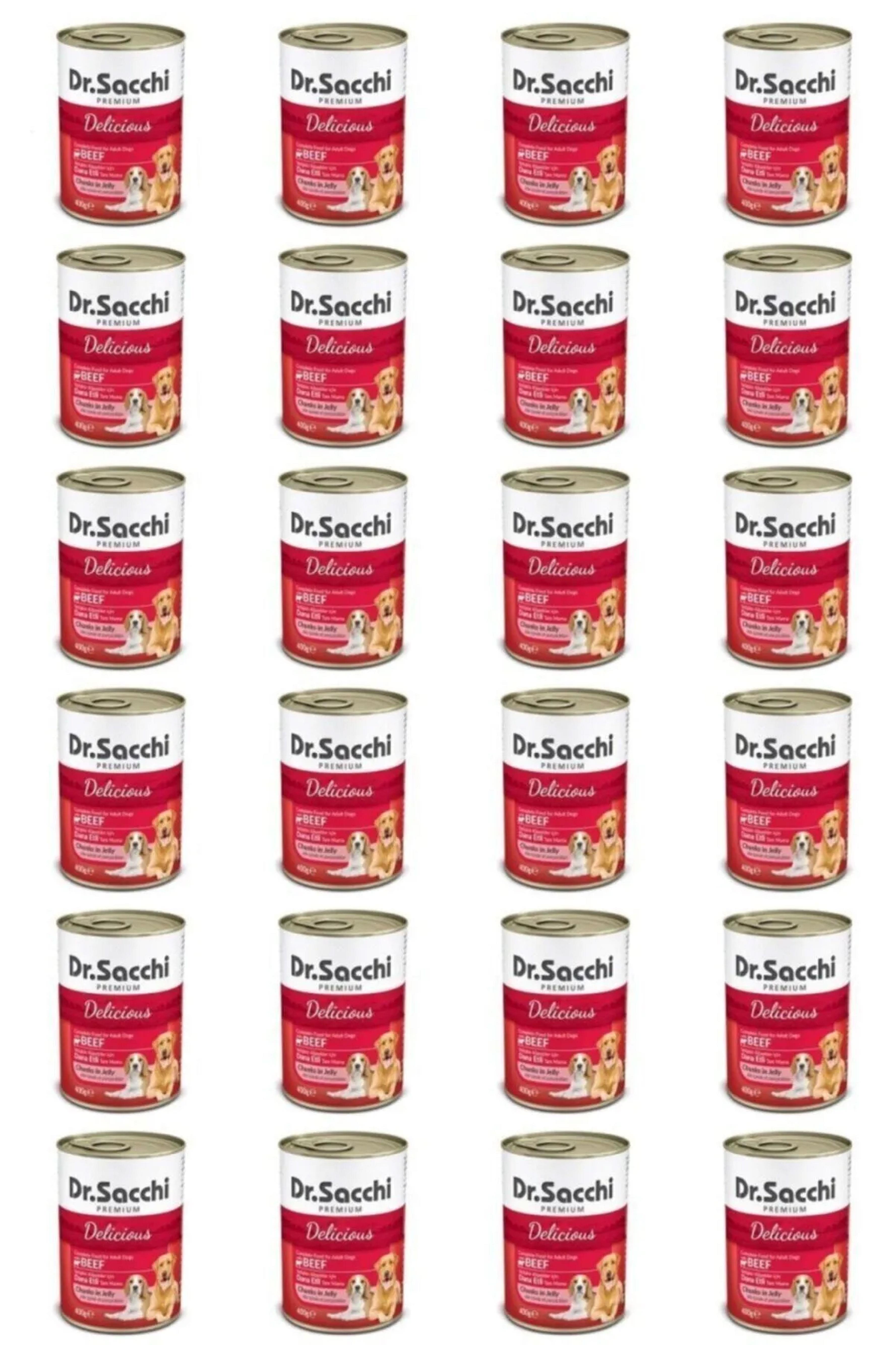Dr.Sacchi Konserve Köpek Sığır Etli 400gr x 24 Adet