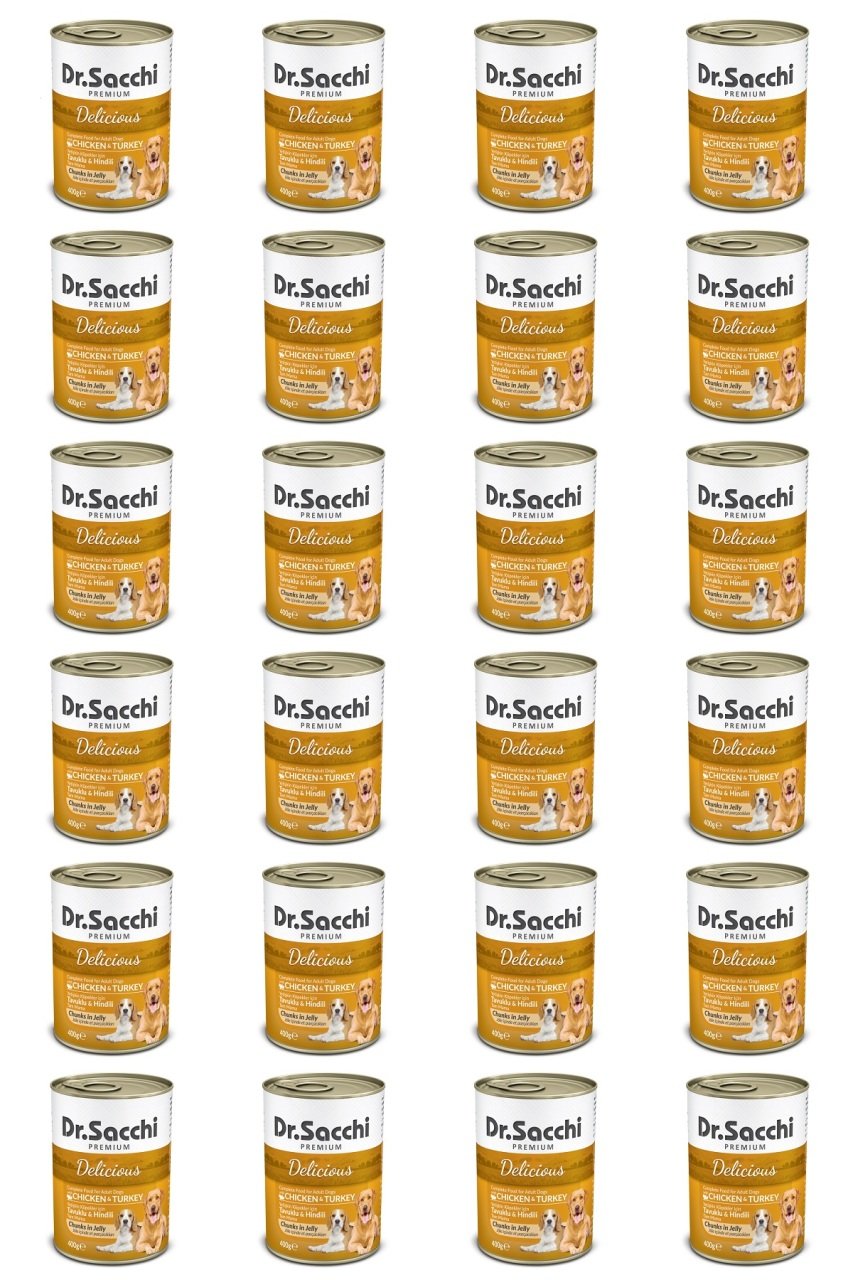 Dr.Sacchi Konserve Köpek Tavuklu Hindili 400gr x 24 Adet