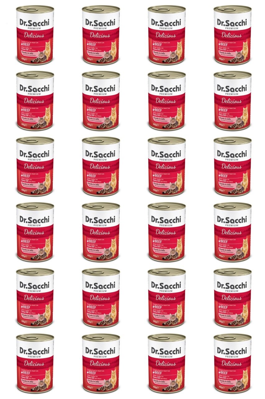 Dr.Sacchi Konserve Kedi Sığır Etli 400gr x 24 Adet