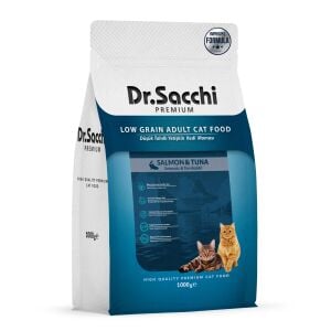 Dr.Sacchi Premium Düşük Tahıllı Somonlu ve Ton Balıklı Yetişkin Kedi Maması 1 Kg