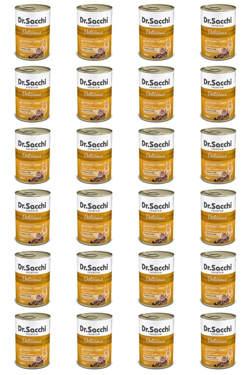 Dr.Sacchi Konserve Kedi Tavuklu Hindili 400gr x 24 Adet